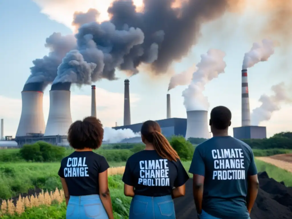 Activistas luchan por soluciones radicales cambio climático frente a central de carbón