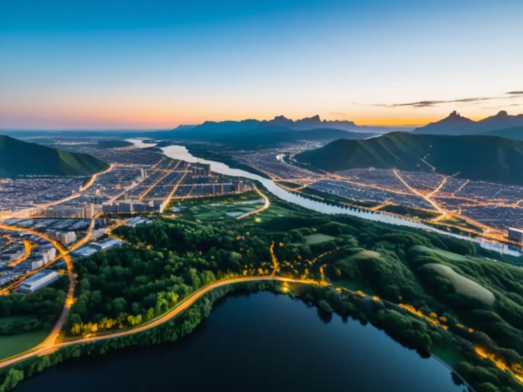 Una fotografía aérea muestra la tensión entre desarrollo urbano y la naturaleza, con un fundamento filosófico de la justicia climática