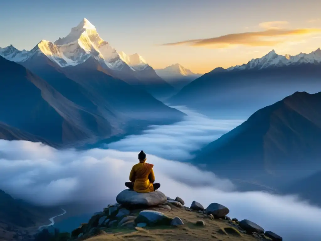 Un amanecer sereno en el Himalaya