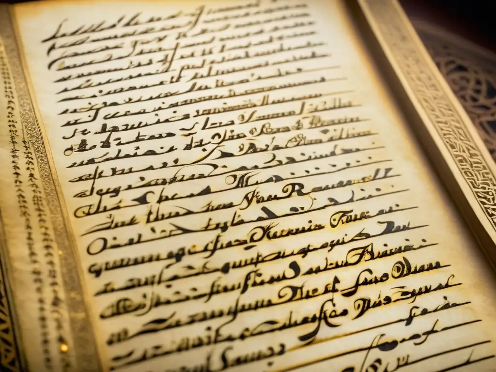 Antigua poesía de Rumi en caligrafía islámica con patrones geométricos