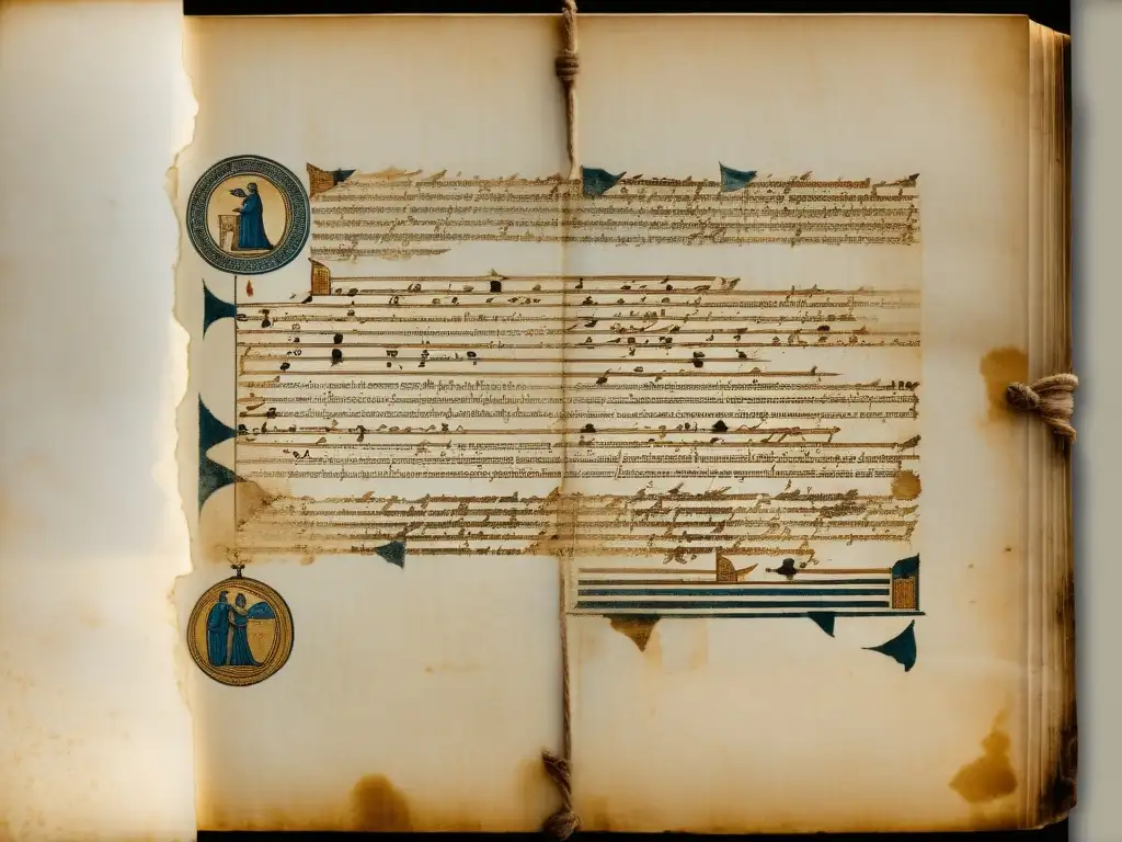 Antiguo manuscrito griego con caligrafía e ilustraciones de Platón, evocando sabiduría y relevancia histórica