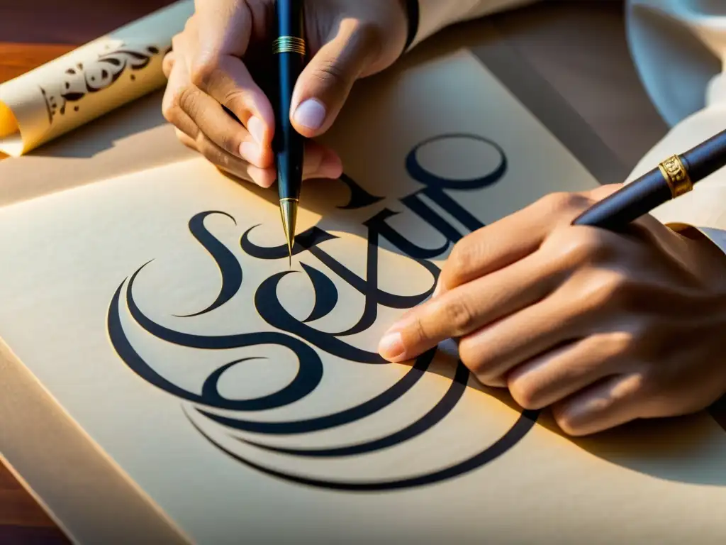 Un artista Sufi crea caligrafía árabe con significado espiritual