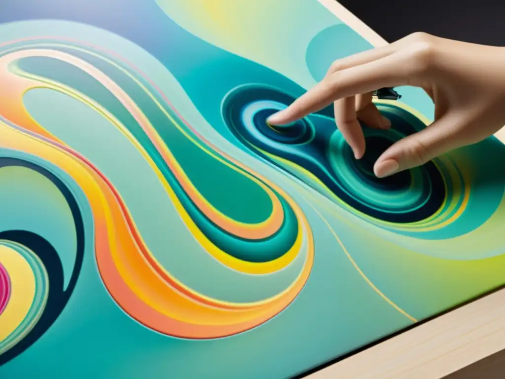 Un brazo robótico pinta patrones intrincados en un lienzo, fusionando tecnología y arte