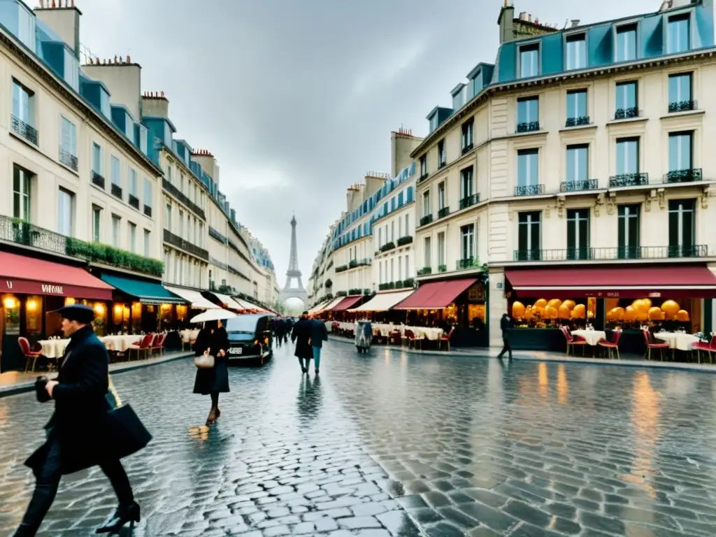 La Ilustración en París: calles empedradas, edificios históricos y ambiente nostálgico que evoca la época de Voltaire y Rousseau