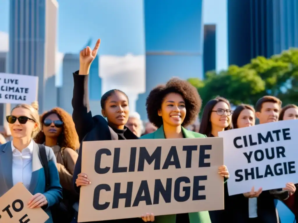 Manifestación por el cambio climático en la ciudad: apoyo financiero lucha cambio climático