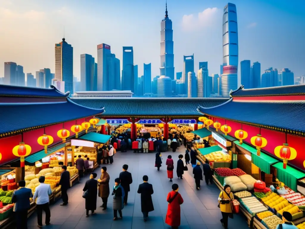 Colorido mercado asiático refleja influencia del Confucianismo en la economía de Asia, entre tradición y modernidad
