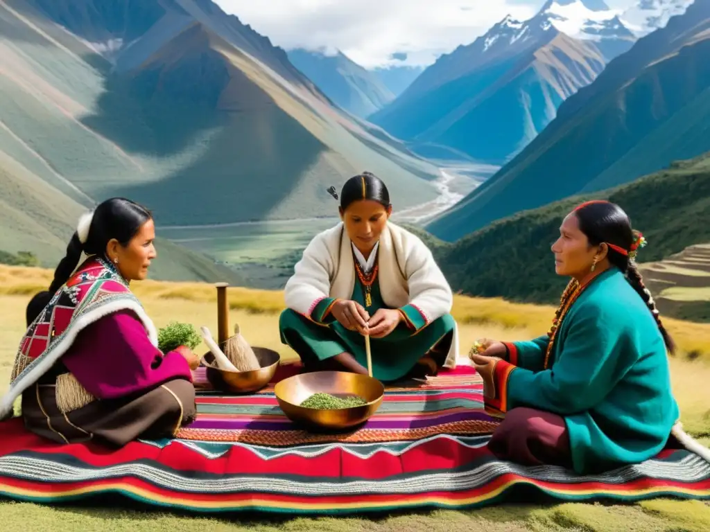 Curanderos Kallawaya realizan ritual de sanación en los Andes, legado espiritual Kallawaya Andes