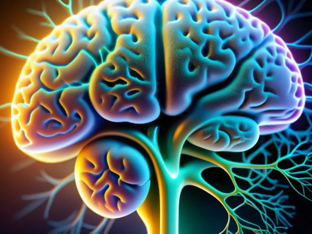 Detallada imagen HD de un cerebro humano, destacando la complejidad de su estructura