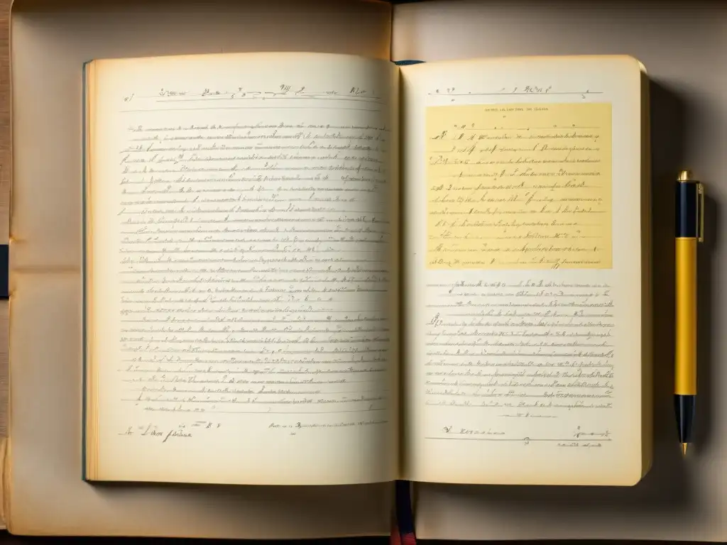 Detallada imagen de los cuadernos originales de Ludwig Boltzmann sobre los Fundamentos Filosóficos de la Entropía, con ecuaciones, diagramas y anotaciones manuscritas, transmitiendo historia e profundidad intelectual