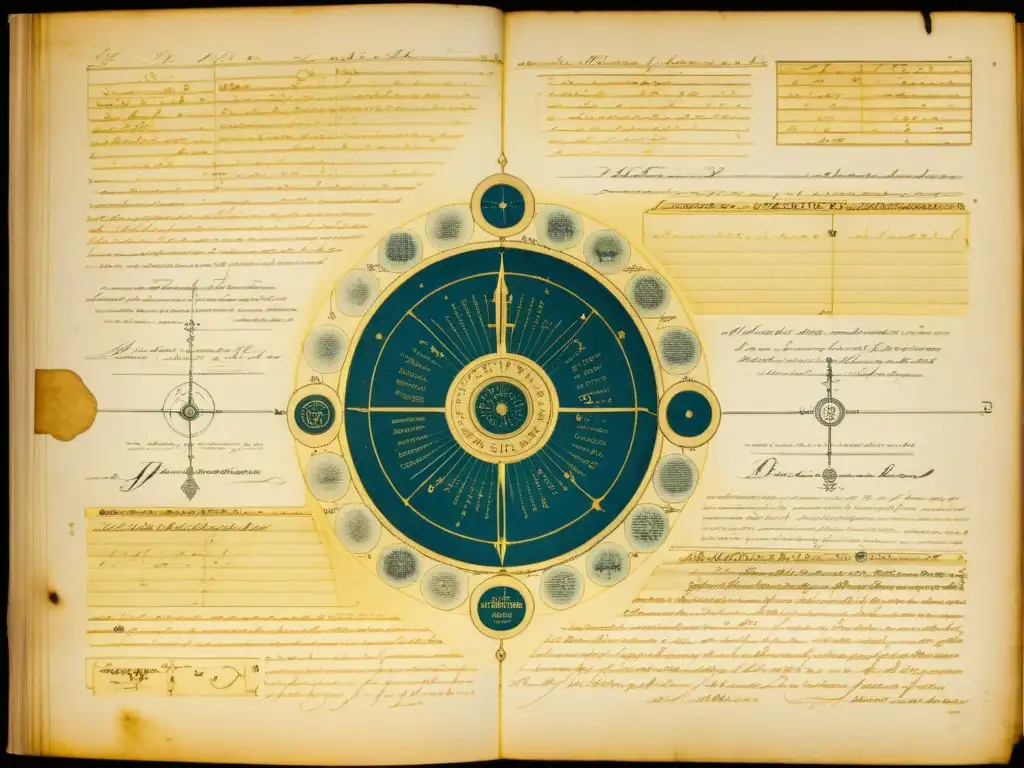 Detallada imagen de un documento histórico de nanotecnología con notas manuscritas y diagramas, exudando reverencia científica y significado histórico