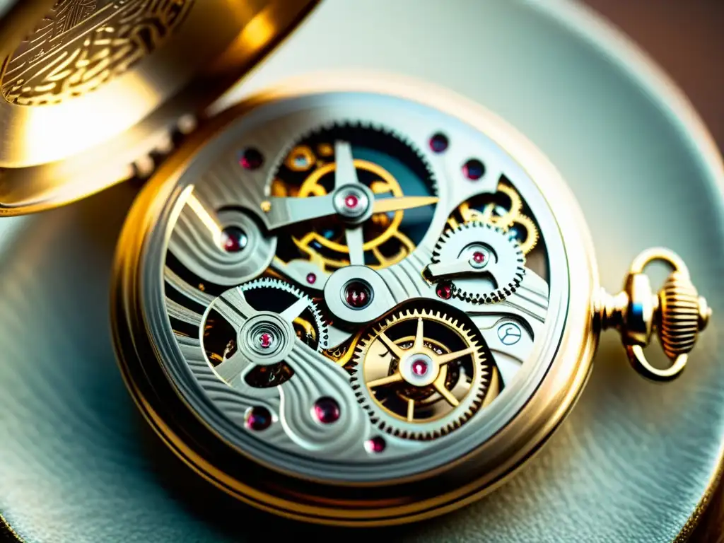 Detallada imagen de un reloj de bolsillo vintage, con grabados intrincados que capturan la artesanía y el paso del tiempo