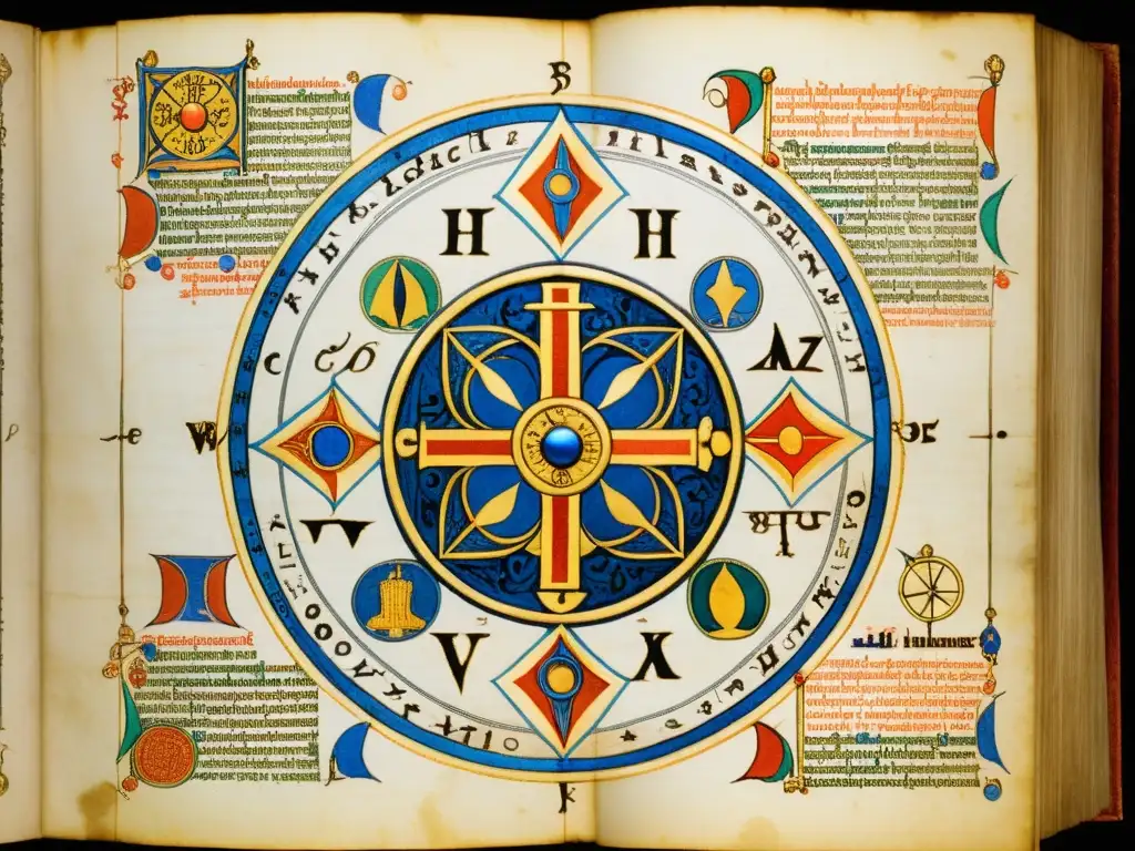 Detallada ilustración de un manuscrito medieval con intrincados diagramas y representaciones simbólicas del alma humana