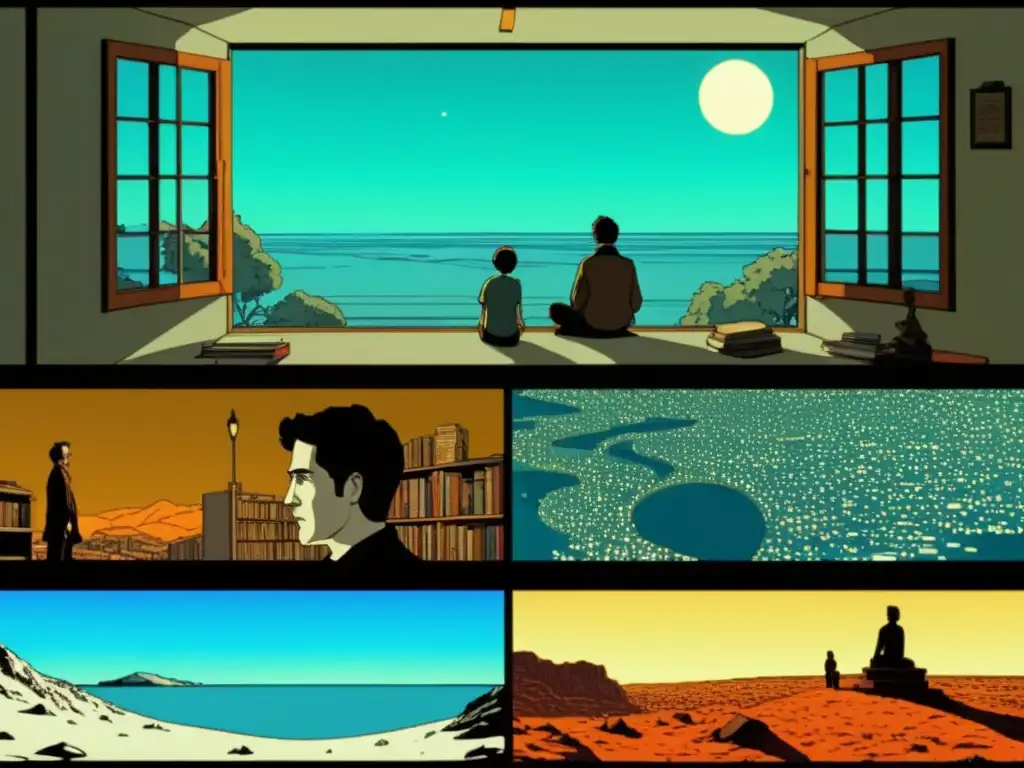 Detalle de comparación de escenas de 'Waking Life' con textos filosóficos sobre sueños, explorando la filosofía del sueño en el cine y la literatura