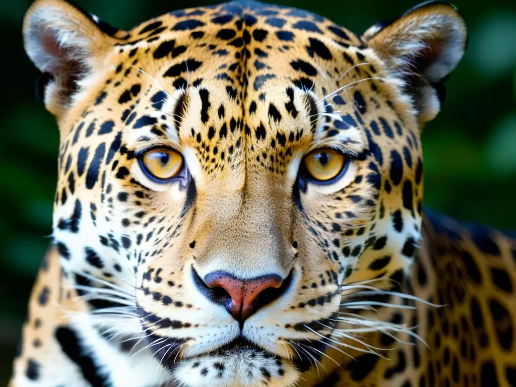 Detalle fascinante de un jaguar, símbolo filosófico en culturas amazónicas