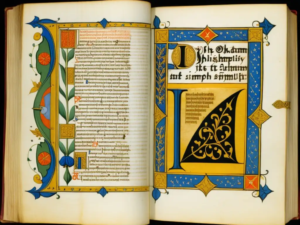 Detalle de manuscrito medieval con ilustración de la navaja filosófica Guillermo Ockham, simbolizando sus conceptos filosóficos