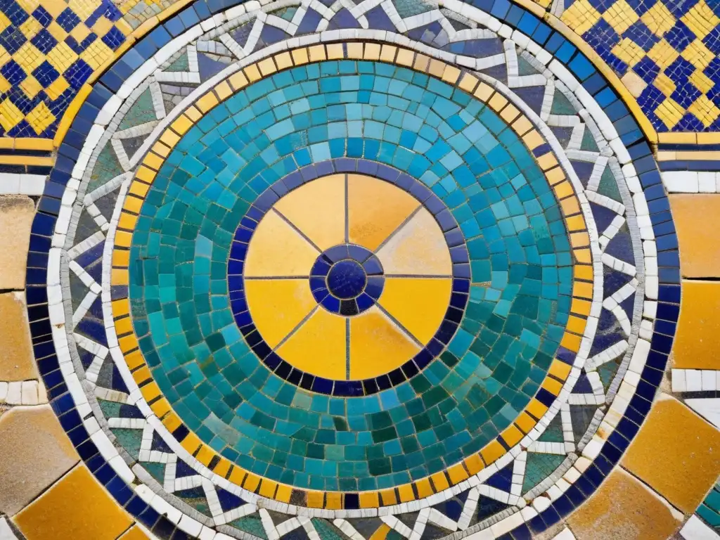 Detalle de mosaico antiguo en ruinas norteafricanas: estética en la filosofía norteafricana