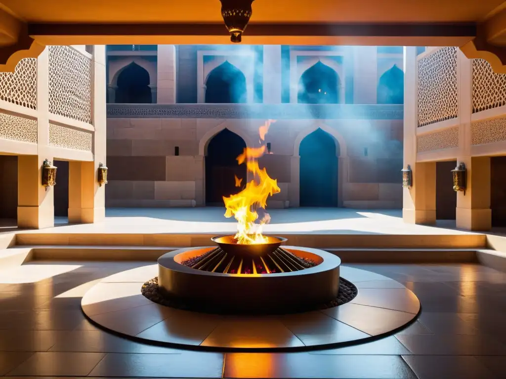 Detalle radiante en templo del fuego Zoroastriano
