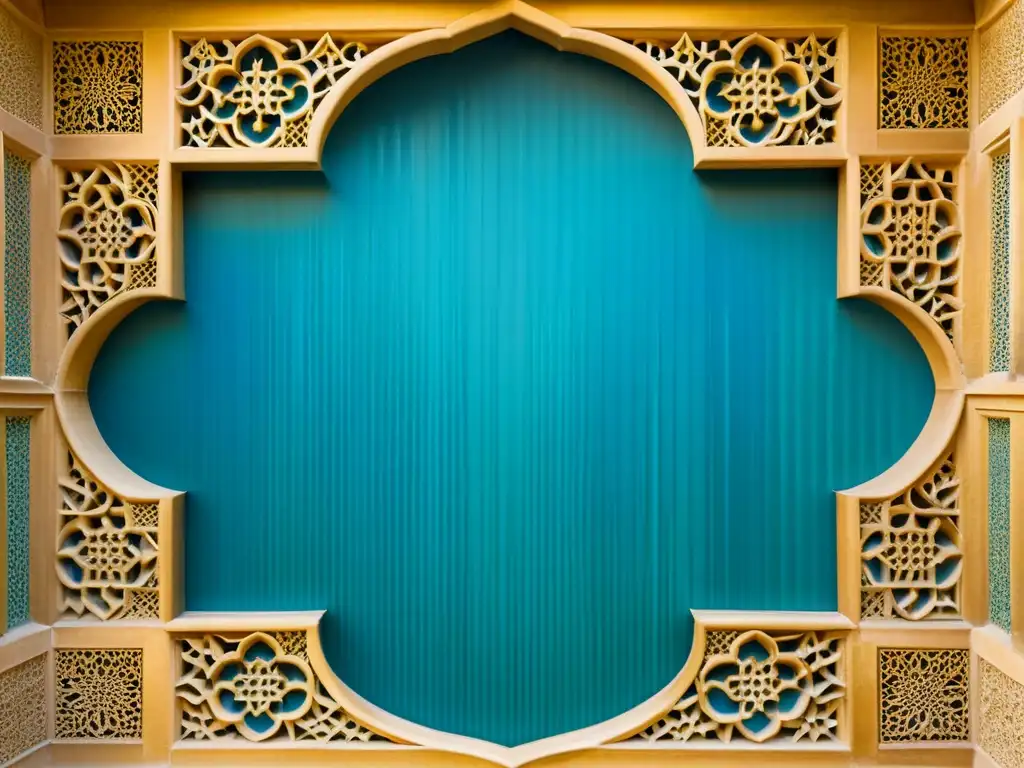 Detalle de patrón árabe en la Alhambra de Granada, España, reflejando la trascendencia divina del estudio de teología islámica