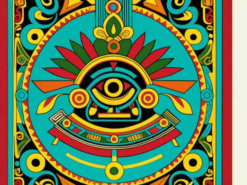Detalle vibrante de un antiguo códice azteca, muestra poesía y filosofía mesoamericana