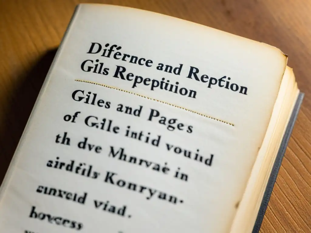 Detalles de un ejemplar desgastado de 'Diferencia y Repetición' de Gilles Deleuze, evidenciando su influencia en el pensamiento