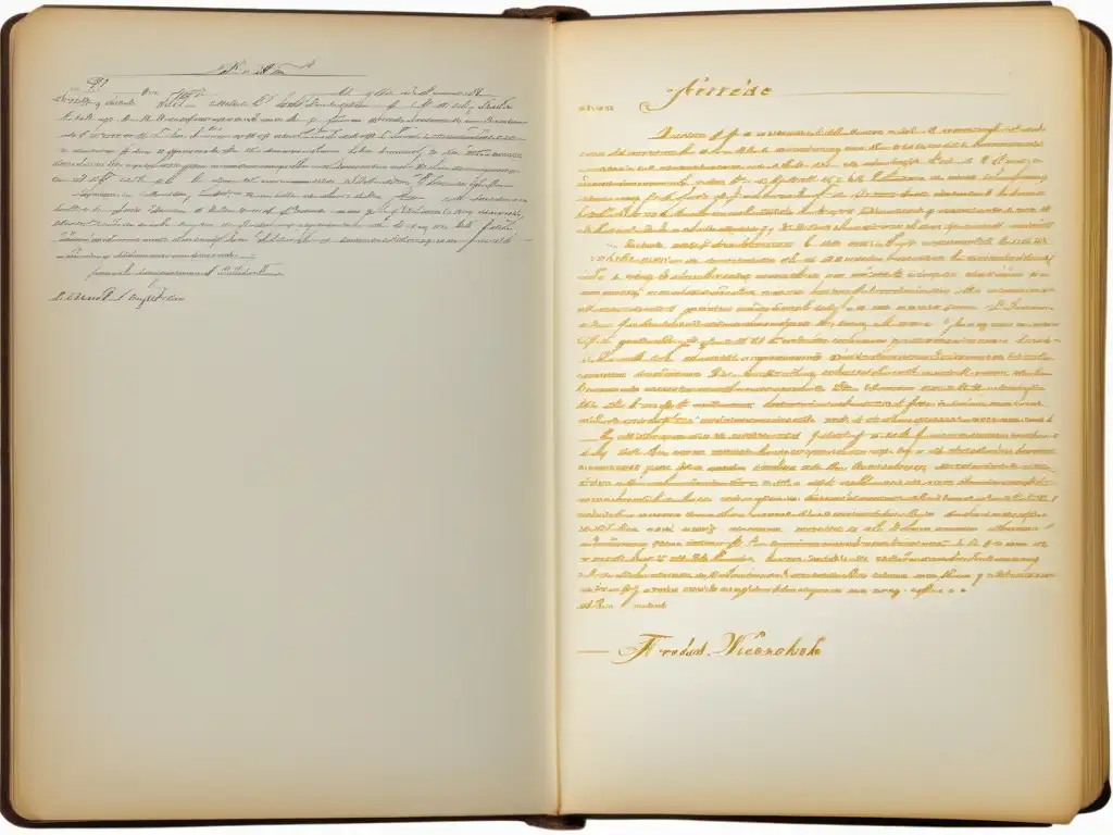 Detalles intrincados de las notas manuscritas de Friedrich Nietzsche, capturando la profundidad de su trabajo filosófico