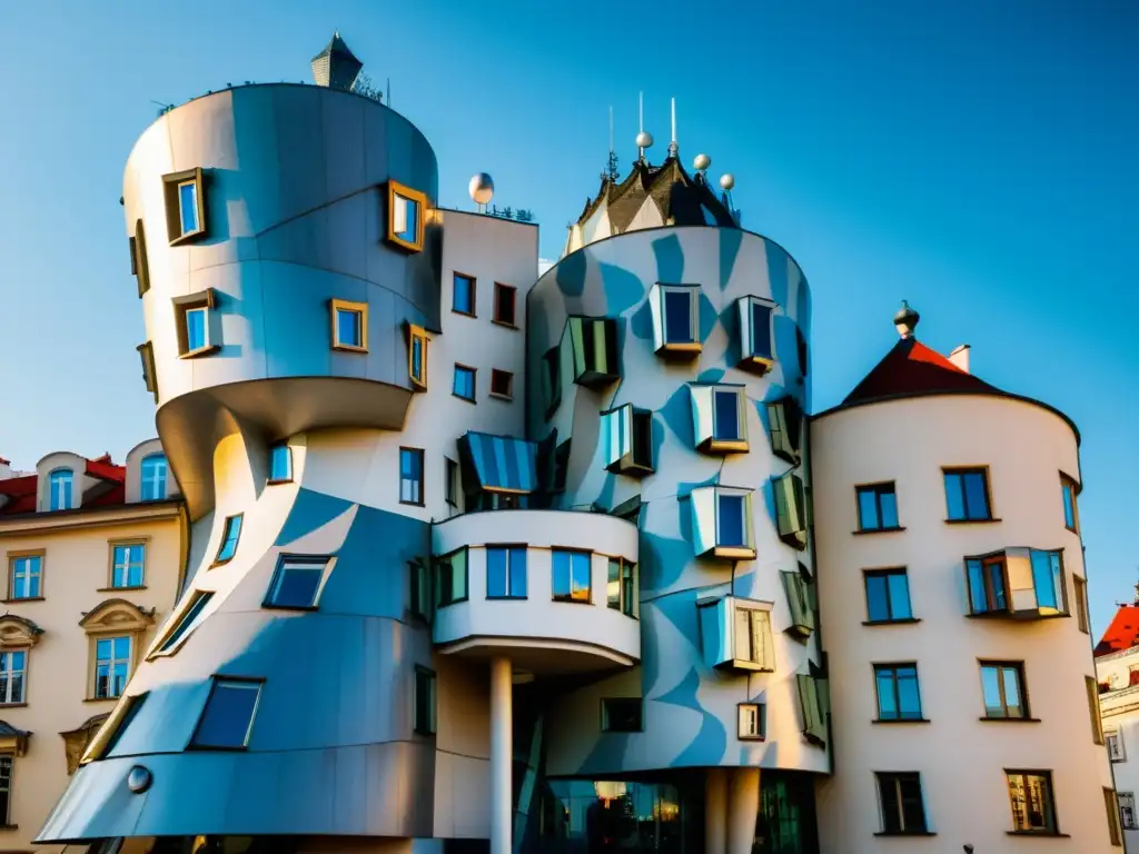 Edificio icónico de arquitectura postmoderna, la Casa Danzante en Praga