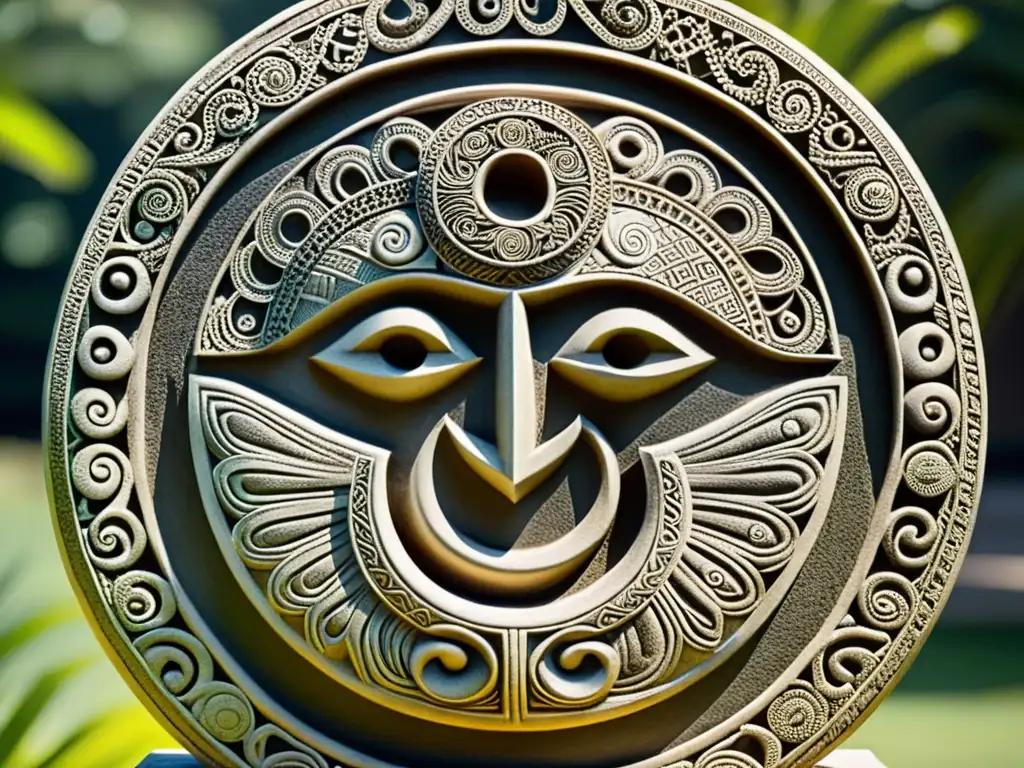 Escultura precolombina yin yang: Detalle meticuloso y equilibrio en la filosofía caribeña