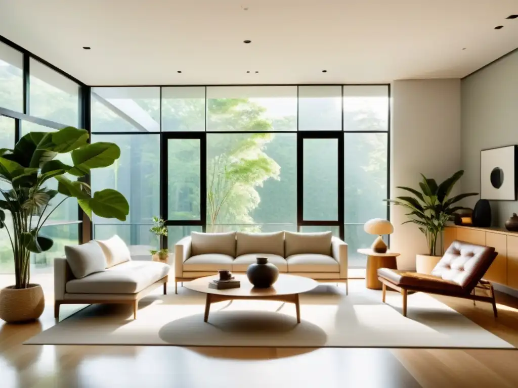 Un espacio sereno, minimalista y ecoamigable, invita a reflexionar sobre la ética de vida minimalista para reducir la huella ambiental