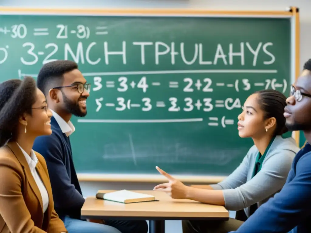 Estimulante discusión filosófico-matemática entre estudiantes en aula dinámica