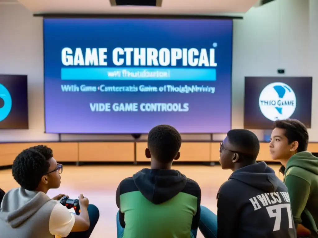 Estudiantes debaten filosofía mientras juegan videojuegos