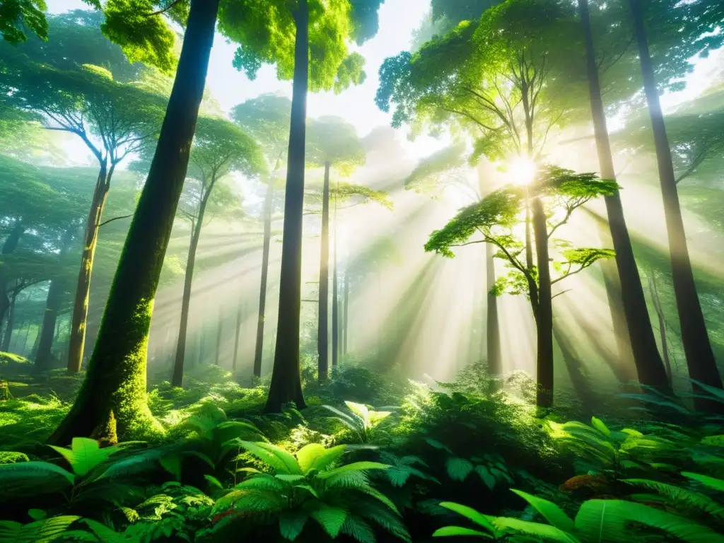 Un exuberante bosque verde rebosante de vida y armonía, inspirando utopías ecológicas en corrientes filosóficas