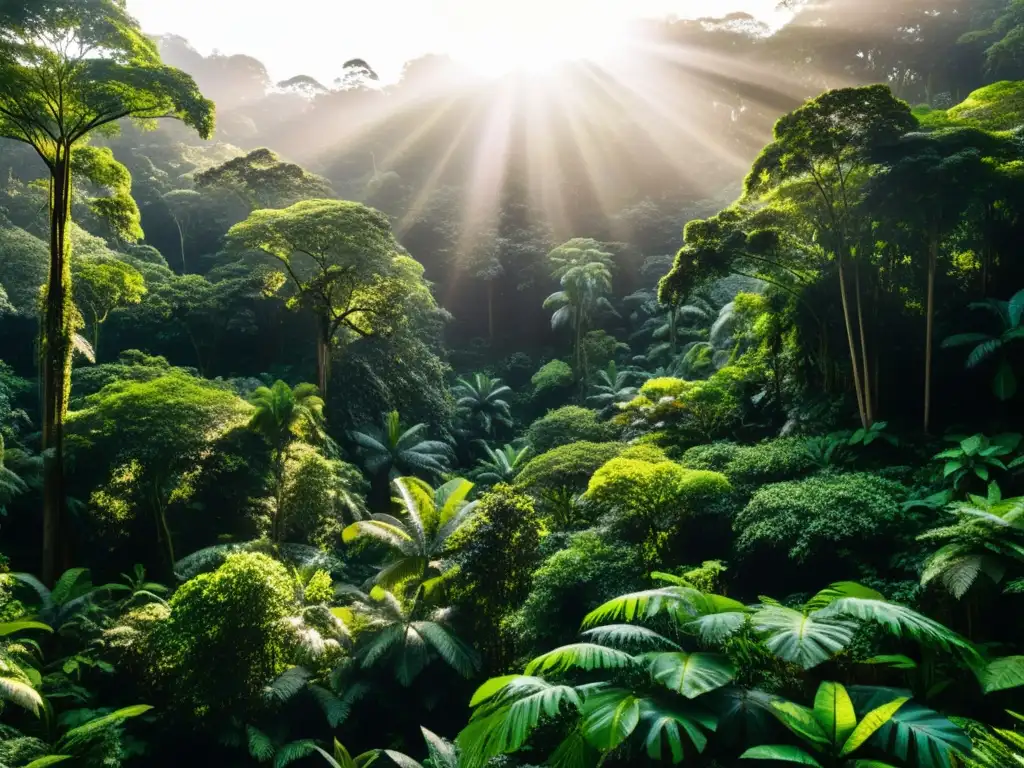 Una exuberante selva tropical llena de vida y biodiversidad