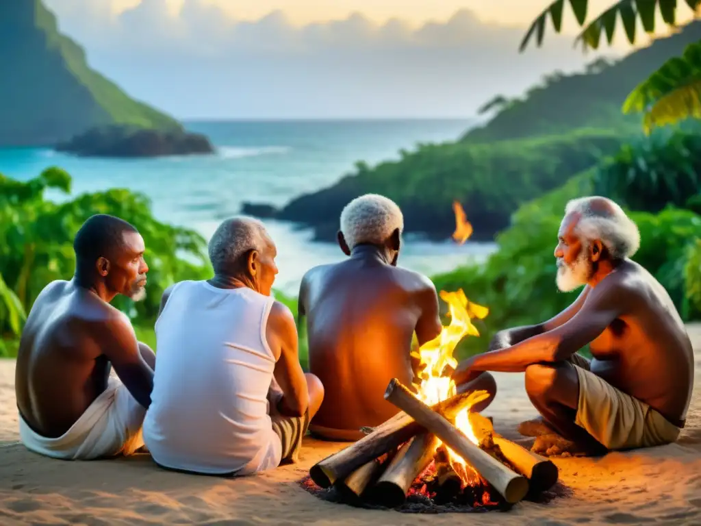Grupo de ancianos caribeños comparten lecciones filosóficas en torno al fuego
