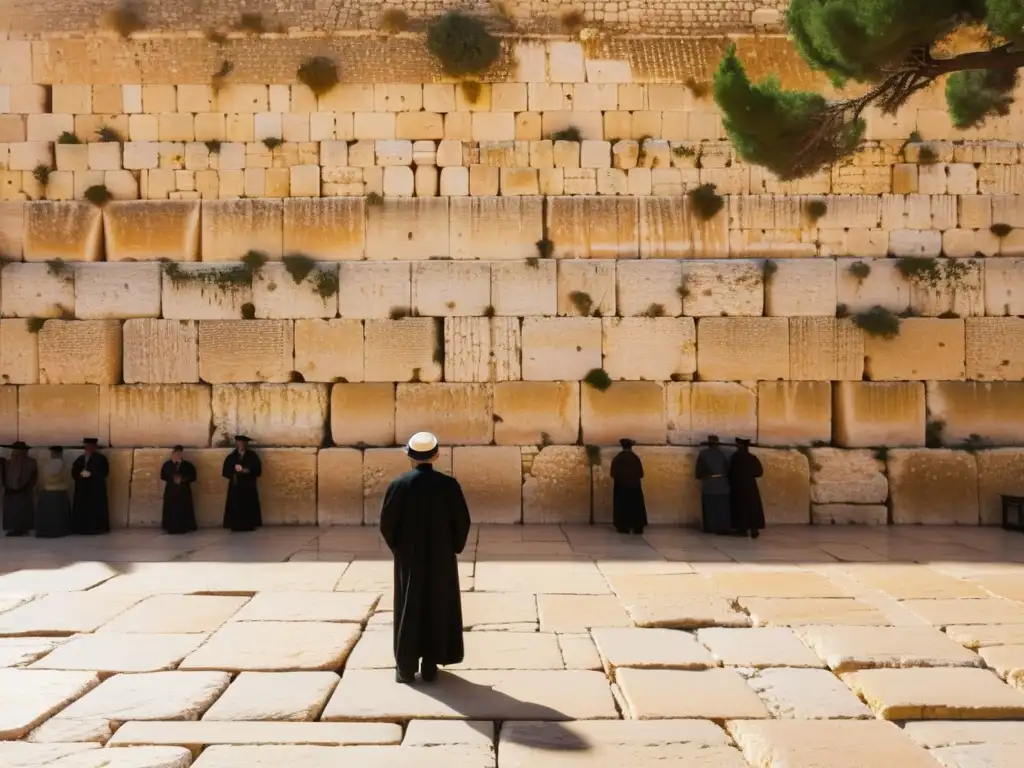 Grupo en oración ante el Muro de los Lamentos al atardecer en Jerusalén