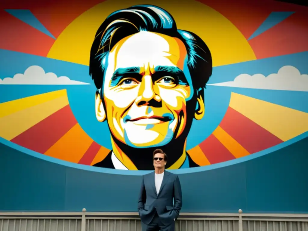Jim Carrey como Truman Burbank, en el icónico mural de 'Buenos días, y en caso de que no nos veamos, buenas tardes, buenas noches'
