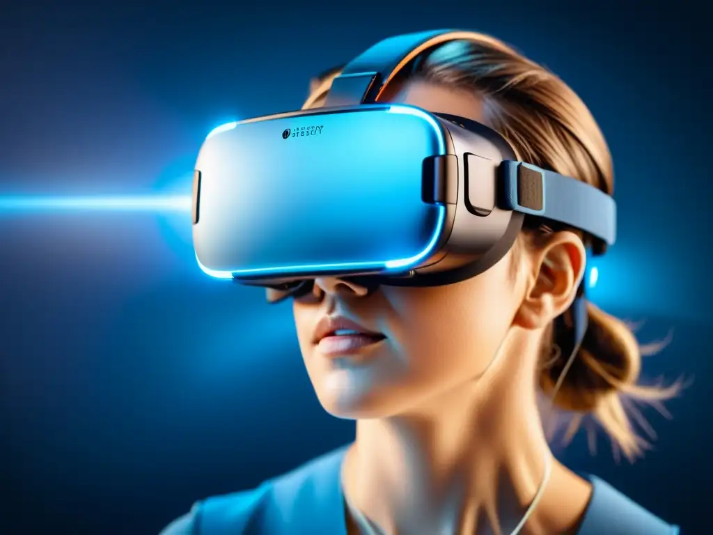 Imagen 8k detallada de un headset de realidad virtual