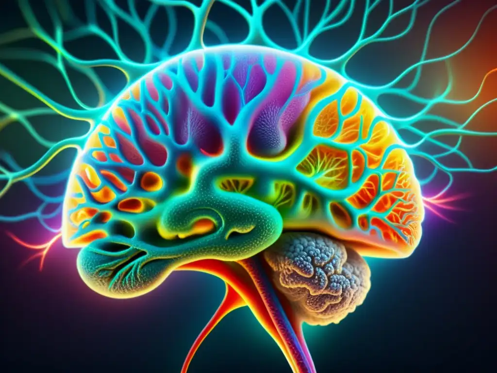 Imagen detallada de redes neuronales interconectadas en el cerebro, destacando la complejidad y la Teoría de sistemas y filosofía