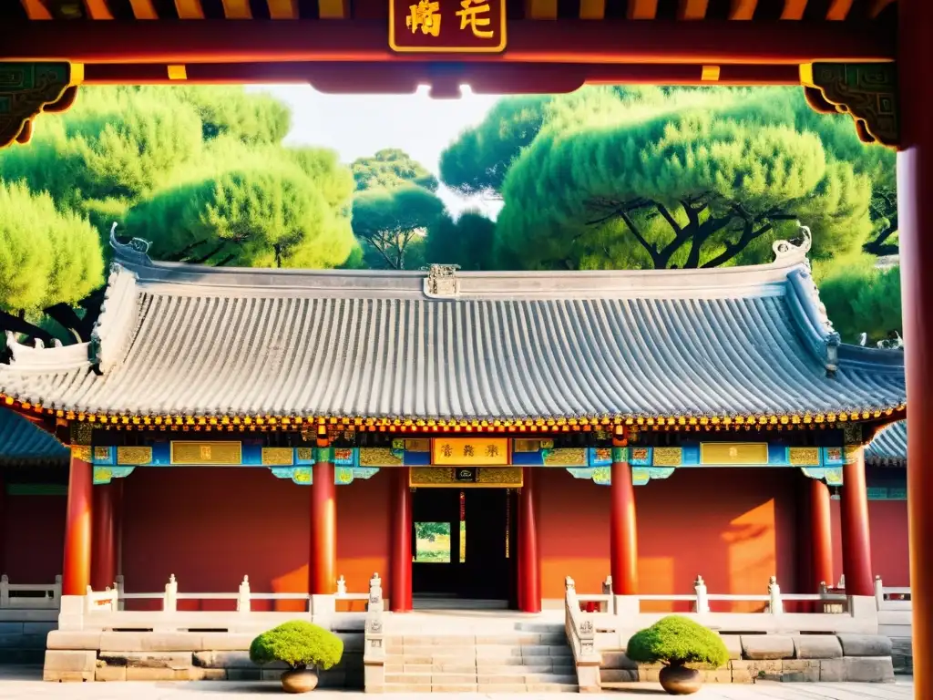 Una imagen documental de alta resolución del sereno Templo de Confucio en Qufu, China