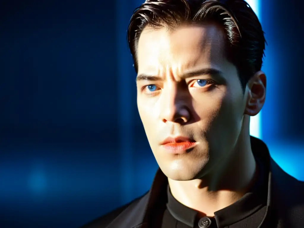 Una imagen impactante de 'The Matrix' muestra a Neo enfrentando la decisión entre la píldora roja y la azul, mientras Morfeo las sostiene
