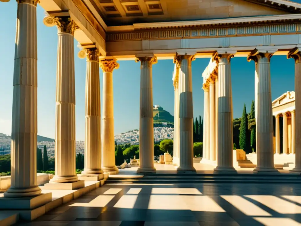 Imagen impactante de las ruinas antiguas de la Academia de Atenas, emanando sabiduría e historia