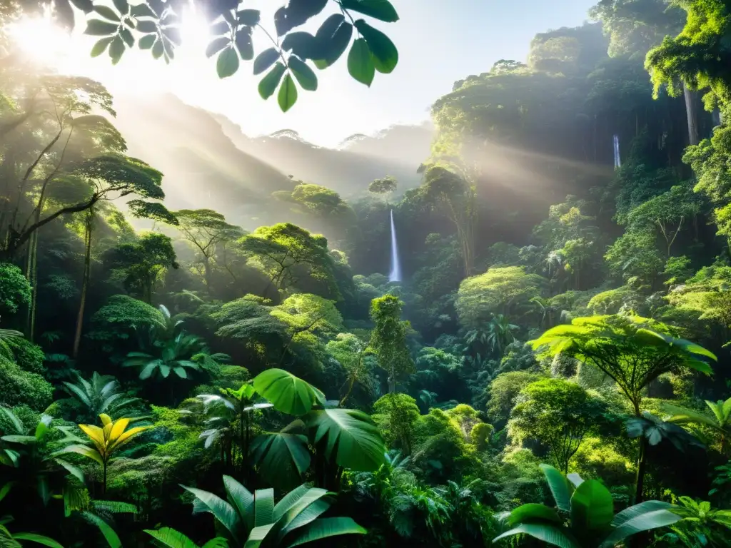 Imagen impresionante de un exuberante bosque tropical, resaltando la biodiversidad y la importancia de no ignorar la sostenibilidad en las inversiones