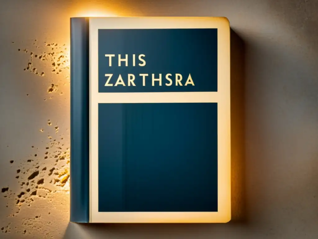 Una imagen de alta resolución de la portada del libro 'Así habló Zaratustra' de Friedrich Nietzsche, con un aspecto desgastado y misterioso