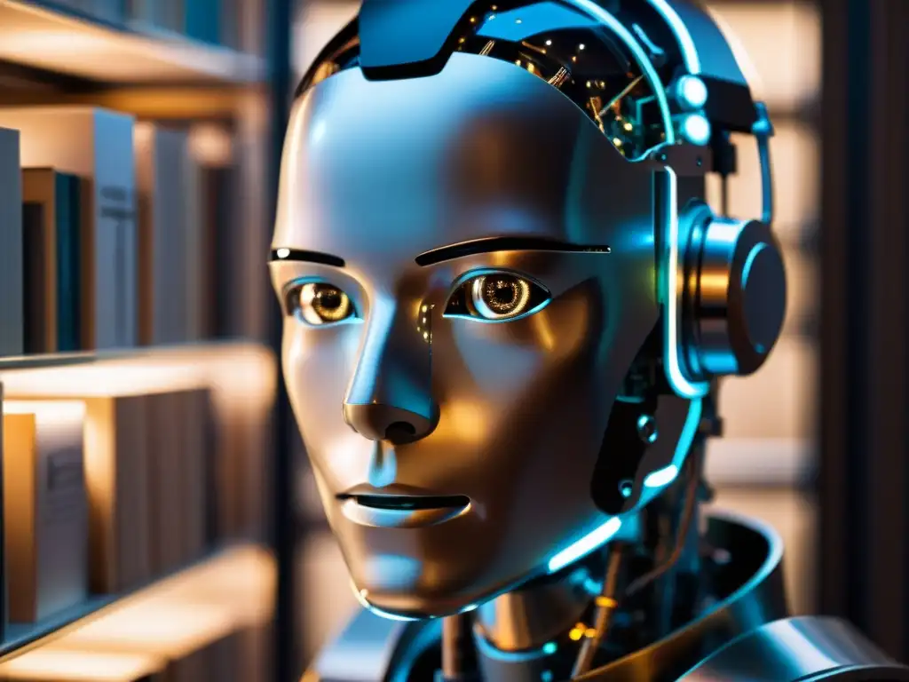 La imagen muestra el rostro de un robot humanoide con circuitos visibles a través de una panel transparente