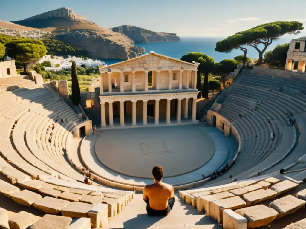 Un impresionante anfiteatro griego bañado por la cálida luz del sol