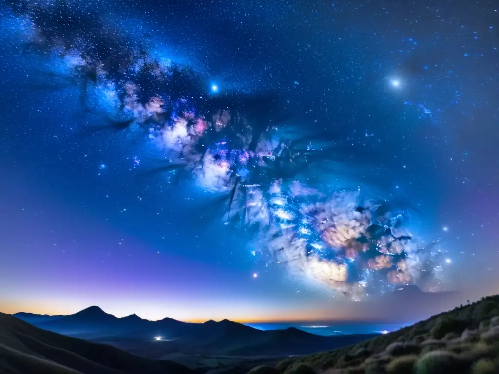 Una impresionante fotografía de alta resolución de un cielo estrellado, con la Vía Láctea y constelaciones lejanas