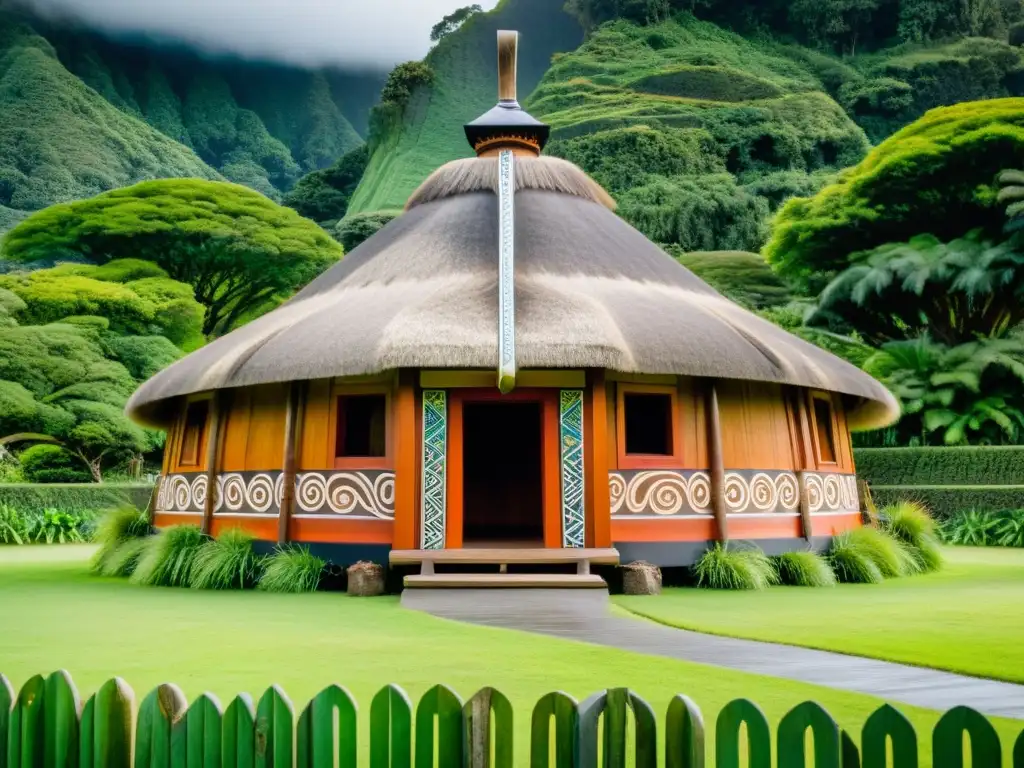 Una impresionante imagen documental captura un ornado encuentro tradicional maorí, rodeado de exuberante vegetación