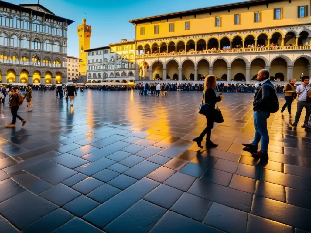 Impresionante Piazza della Signoria en Florencia durante el Renacimiento