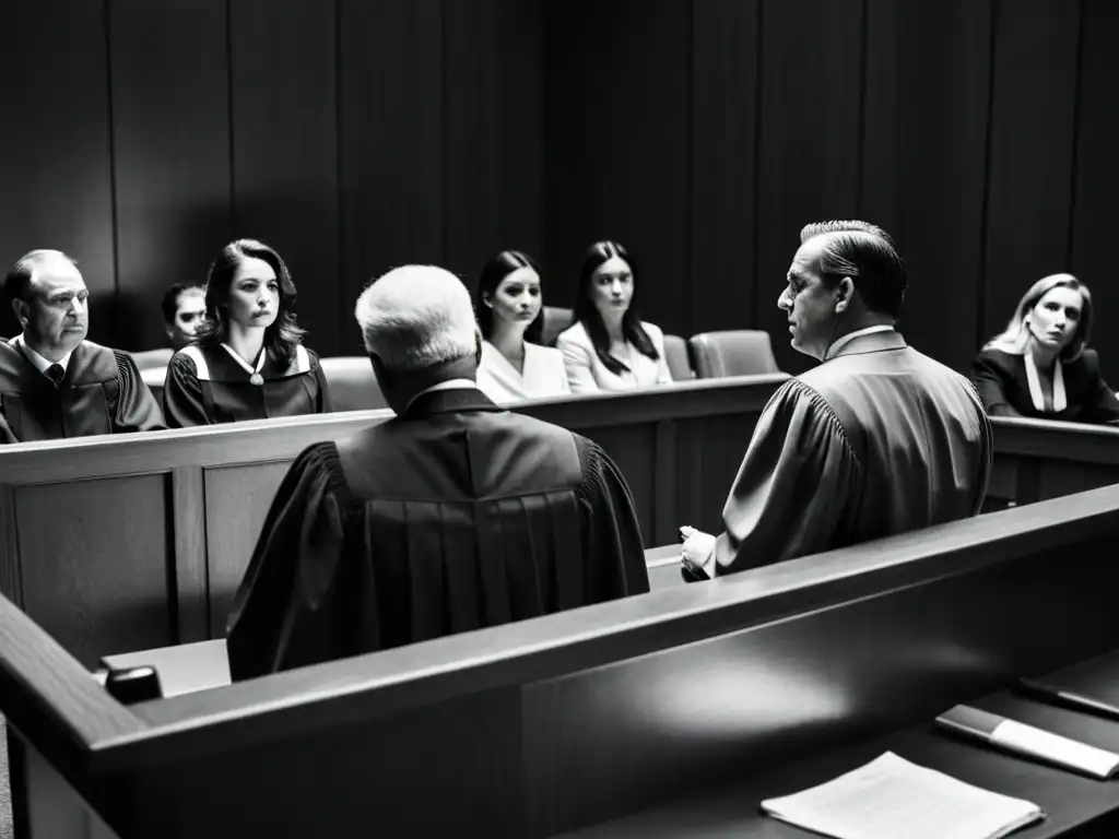 Intensa escena en el tribunal: juez, jurado y acusado aguardan el veredicto
