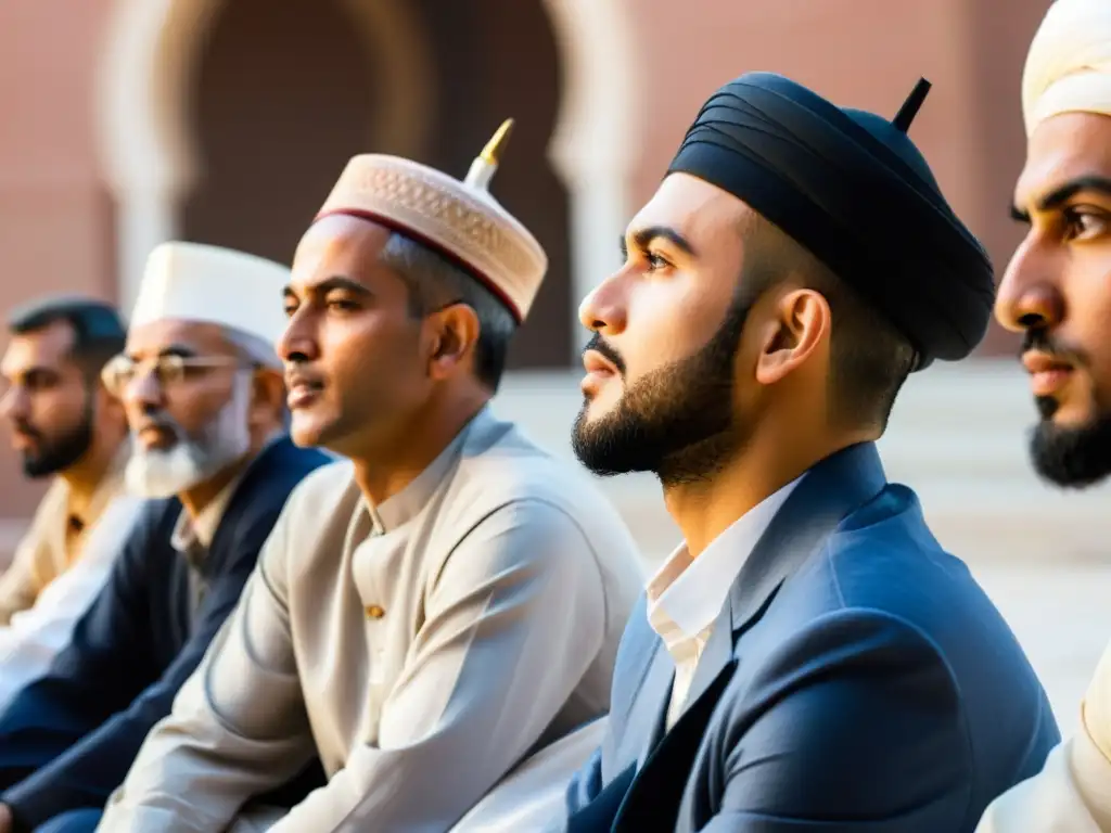 Un intenso debate sobre predestinación y libertad en un tranquilo patio de mezquita