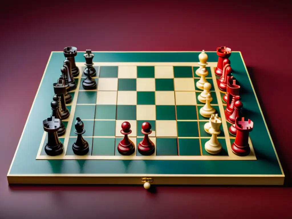 Un juego de ajedrez con piezas talladas que representan aspectos del lenguaje, evocando las teorías de Wittgenstein